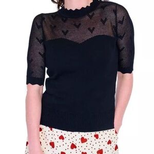 NWOT Voodoo Vixen Heart Mesh Sweater